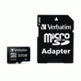 CARTÃO DE MEMÓRIA VERBATIM 32GB MICRO SDHC CARD + 1 ADAPTADOR CLASSE 4  R$ 77,00
